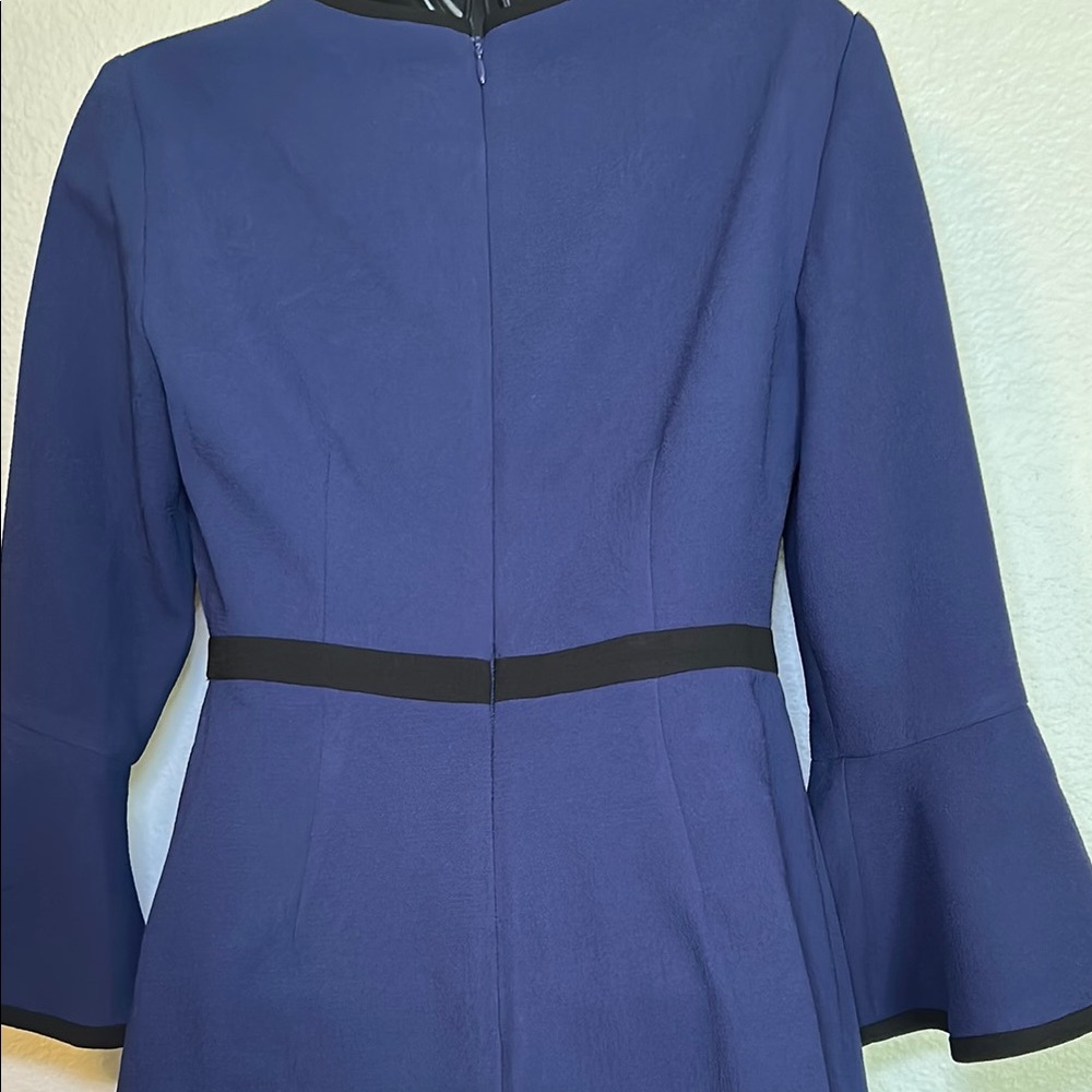 Eliza J Navy Long Sleeve Dress with Flare Cuffs - Picture 8 of 9